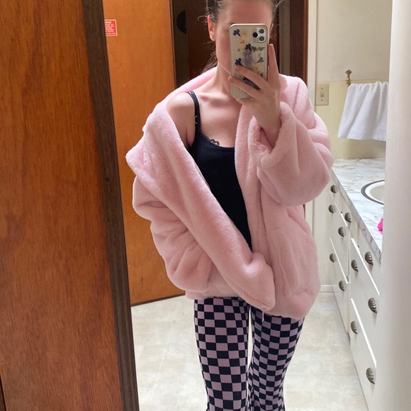 🪽[ Shein ] Fluffy Bubblegum Pink Teddy Jacket - Picture 1 of 12